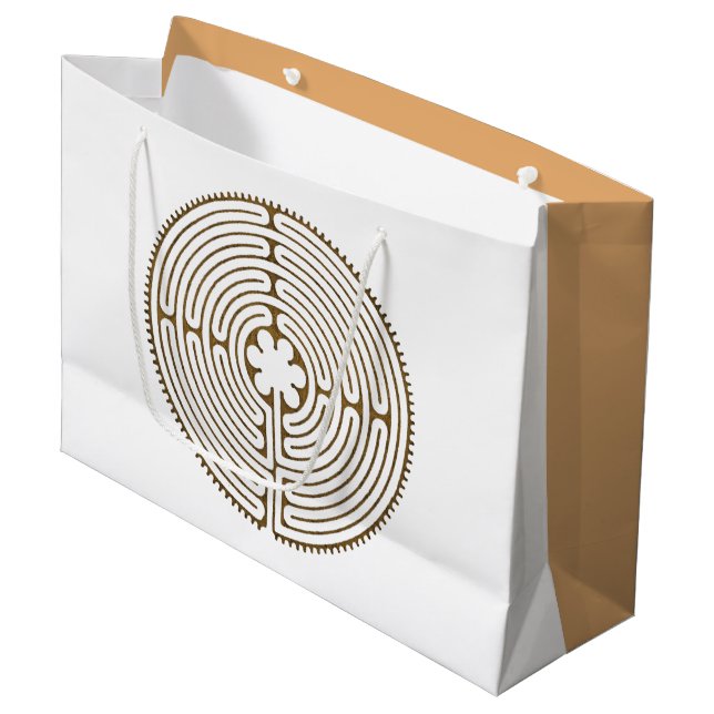 Chartres Labyrinth antique style + your ideas Large Gift Bag (Front Angled)