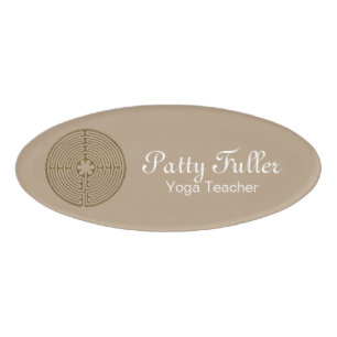Chartres Labyrinth antique style + your ideas Name Tag
