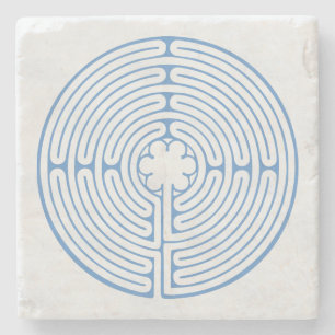 Chartres Labyrinth Blue Stone Coaster