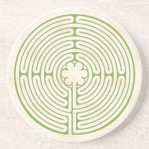 Chartres Labyrinth Green Coaster