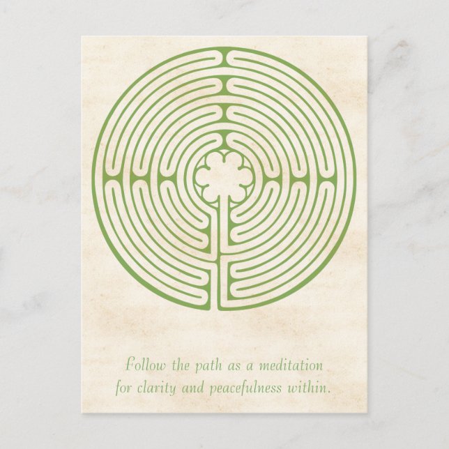 Chartres Labyrinth Green Postcard (Front)