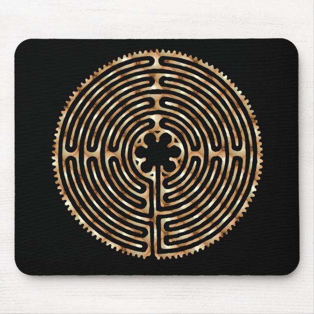 Chartres Labyrinth Pearl Dark Paths Mousepad (Front)