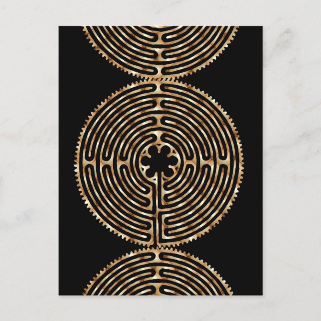 Chartres Labyrinth Pearl Dark Paths Postcard (Front)
