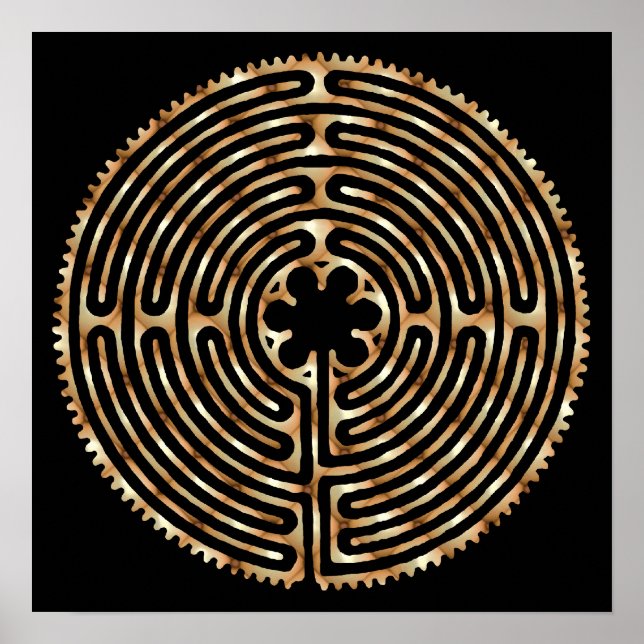 Chartres Labyrinth Pearl Dark Paths Print (Front)