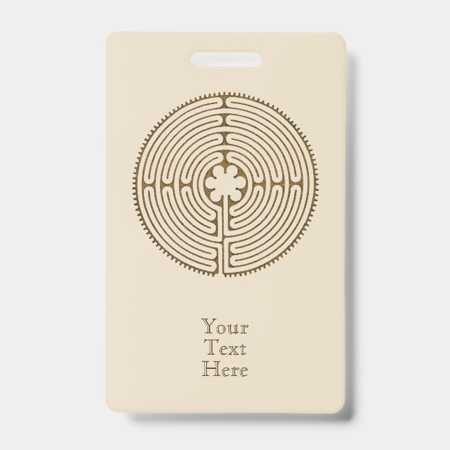 Chartres Labyrinth - Spiritual Symbol Antique 1 Badge (Front)