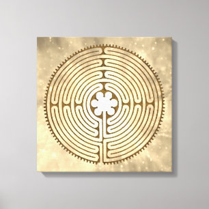Chartres Labyrinth - Spiritual Symbol Antique 1 Canvas Print