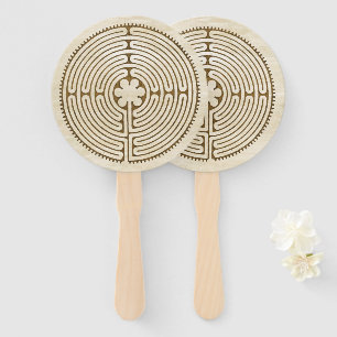Chartres Labyrinth - Spiritual Symbol Antique 1 Hand Fan