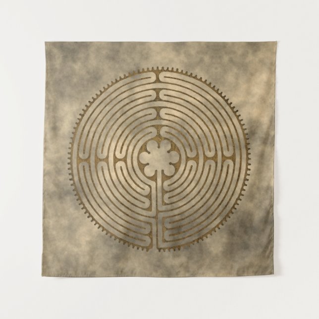 Chartres Labyrinth - Spiritual Symbol Antique 1 Tapestry (Front)