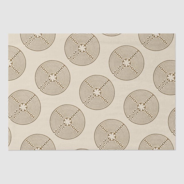 Chartres Labyrinth - Spiritual Symbol Antique 1 Tissue Paper (Front)