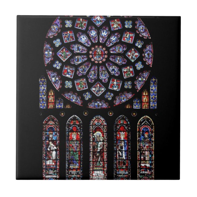 CHARTRES VI STAINED GLASS TILE (Front)