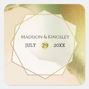 Chartreuse Abstract 💚✨ Amazing Wedding  Square Sticker