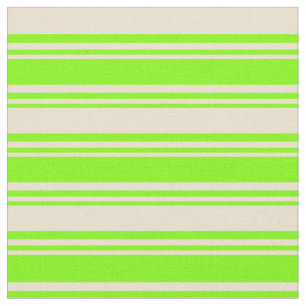 Chartreuse and Beige Lined/Striped Pattern Fabric