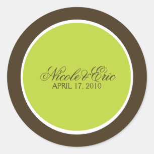 Chartreuse and Brown Envelope Seals