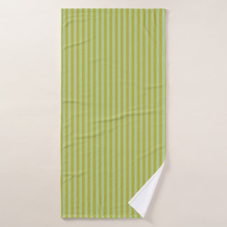 Chartreuse and Pistachio Green Retro Colour Stripe Bath Towel Set