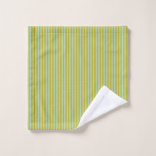 Chartreuse and Pistachio Green Stripes Minimalist Bath Towel Set