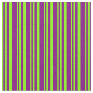 Chartreuse and Purple Stripes Fabric