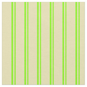 Chartreuse and Tan Coloured Lined Pattern Fabric
