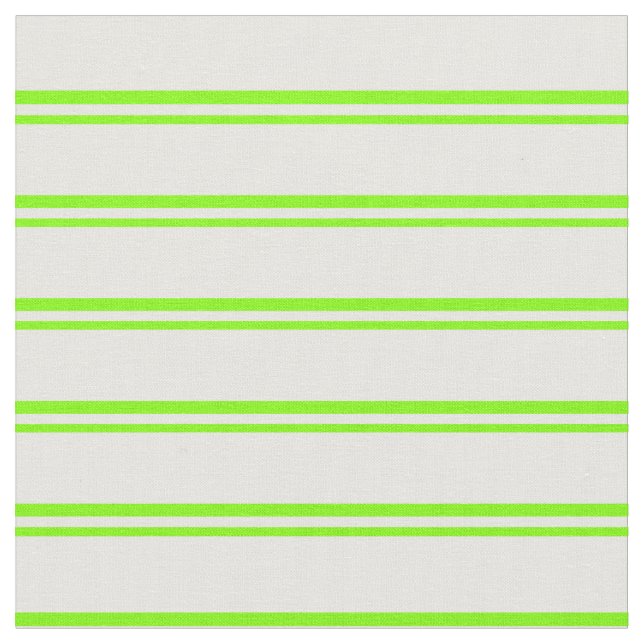 Chartreuse and White Coloured Pattern of Stripes Fabric (Close Up)
