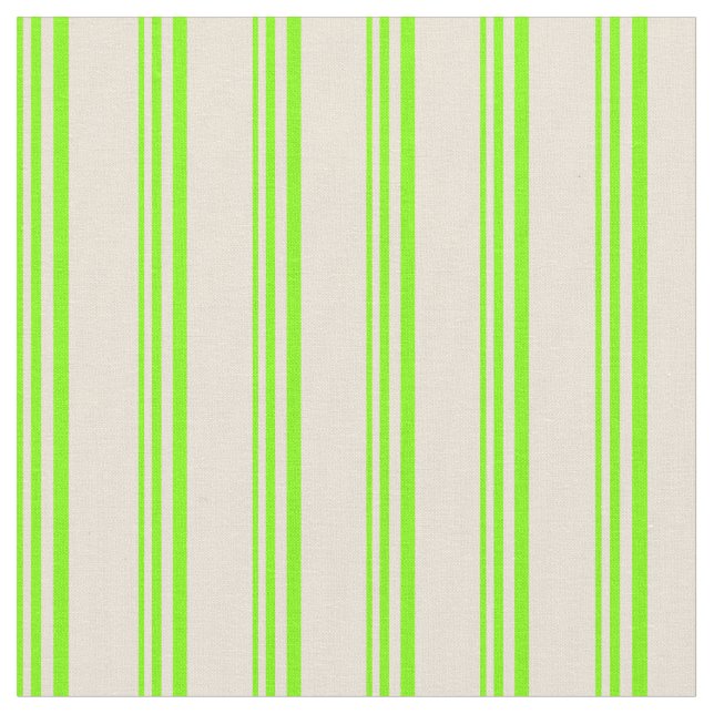Chartreuse & Bisque Coloured Lined Pattern Fabric (Close Up)