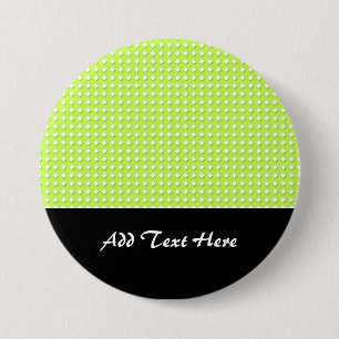 Chartreuse Bright Lime Green Pattern - Diamonds 3 Inch Round Button