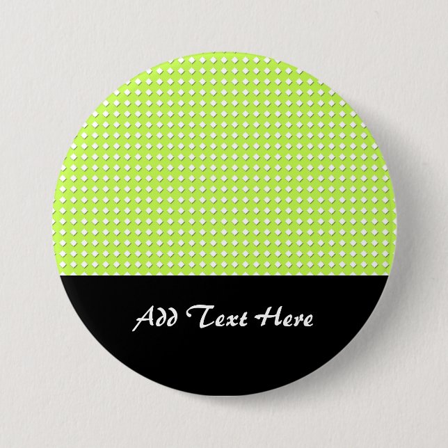 Chartreuse Bright Lime Green Pattern - Diamonds 3 Inch Round Button (Front)