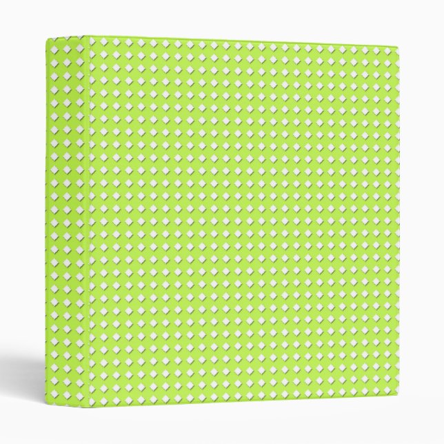 Chartreuse Bright Lime Green Pattern - Diamonds Binder (Front/Spine)
