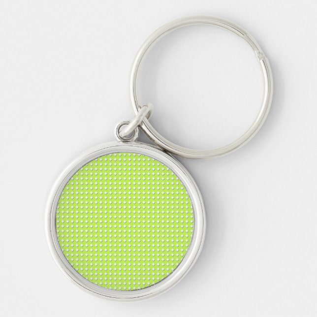 Chartreuse Bright Lime Green Pattern - Diamonds Keychain (Front)