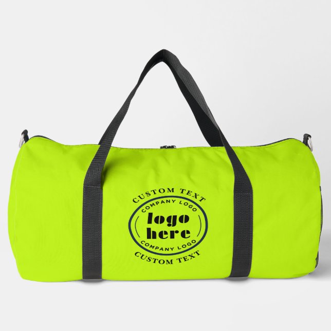 Chartreuse Custom Company Logo Business Promotion Duffle Bag (Front)