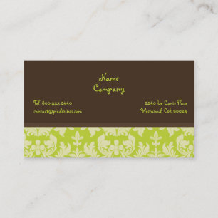 Chartreuse Dark chocolate Baroque wallpaper Business Card