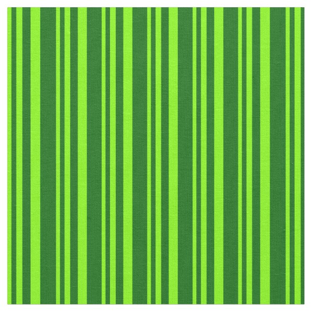 Chartreuse & Dark Green Striped/Lined Pattern Fabric (Close Up)