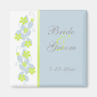 Chartreuse Flowers Save the Date Magnet