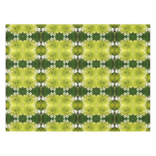 Chartreuse Green Abstract Hydrangea Blooms Pattern Tablecloth