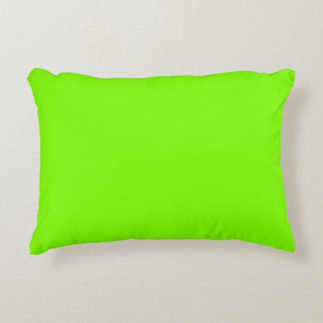 Chartreuse Green Colour Bright Neon Green Colour Accent Pillow (Front)