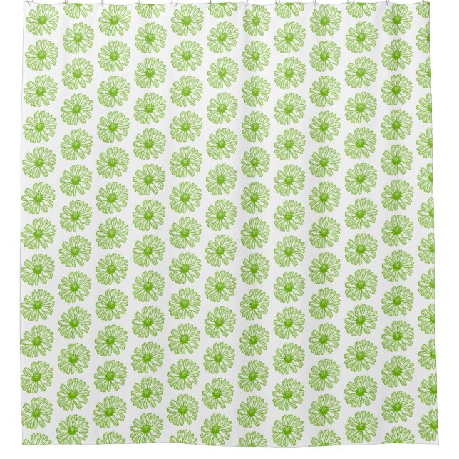 Chartreuse Green Daisy Print, Hippie Flower Print (Front)