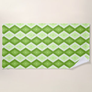Chartreuse green diamond pattern beach towel