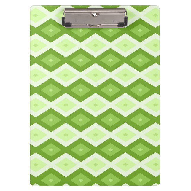 Chartreuse green diamond pattern clipboard (Front)