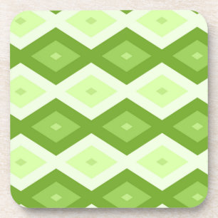 Chartreuse green diamond pattern coaster