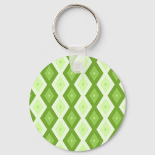 Chartreuse green diamond pattern keychain