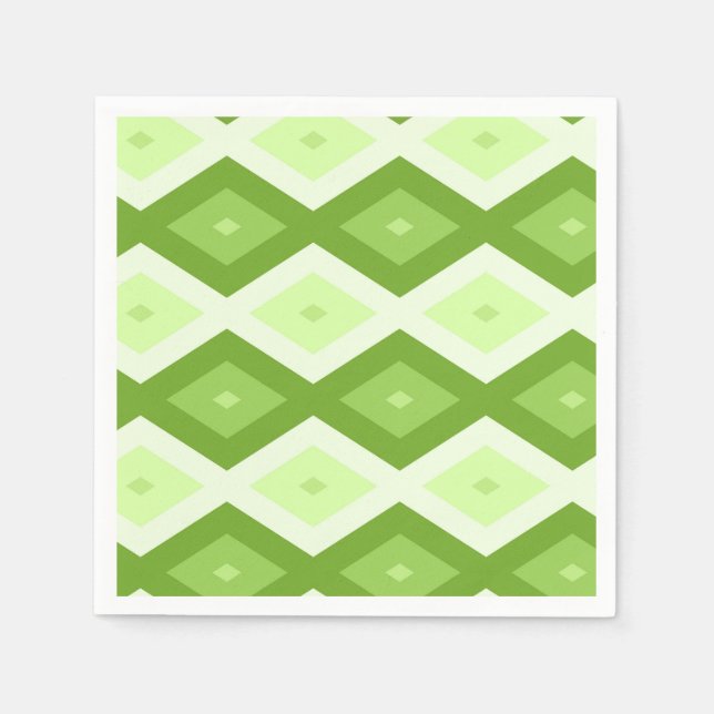 Chartreuse green diamond pattern napkin (Front)
