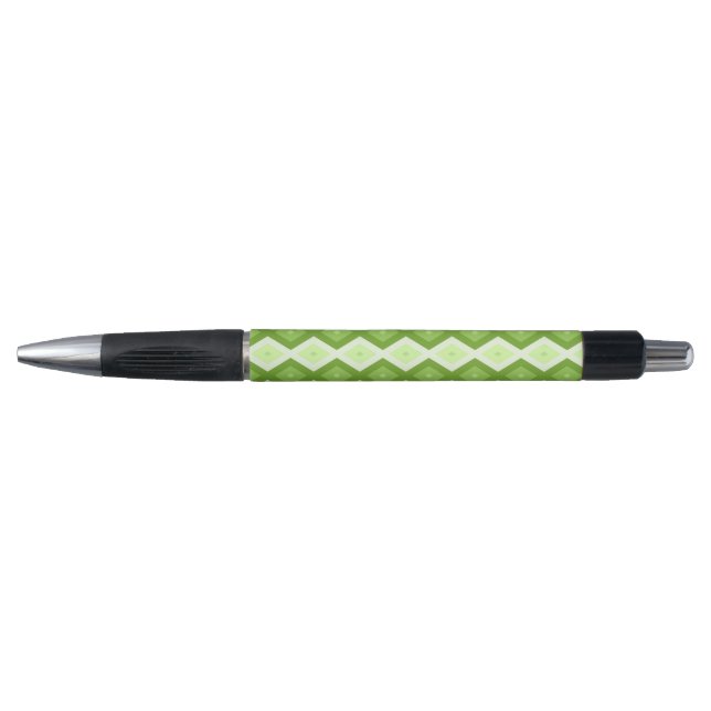 Chartreuse green diamond pattern pen (Front)