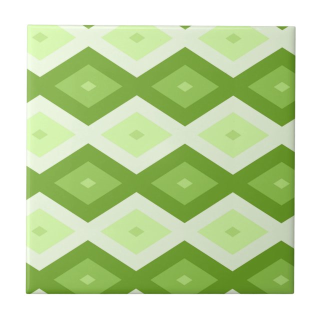 Chartreuse green diamond pattern tile (Front)
