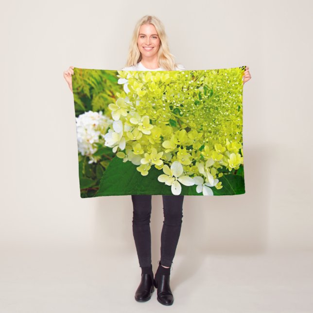 Chartreuse Green, Limelight Hydrangea, Fleece Blanket (In Situ)