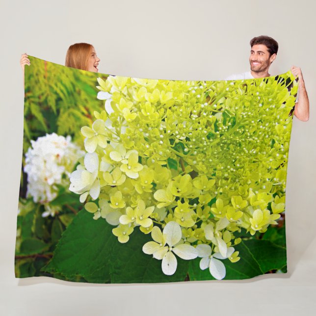 Chartreuse Green, Limelight Hydrangea, Fleece Blanket (In Situ)