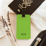 Chartreuse Green | Modern Monogram Luggage Tag<br><div class="desc">This modern luggage tag design features a colourful,  chartreuse green background,  with your initials in bold black text for a look that is trendy and stylish.</div>
