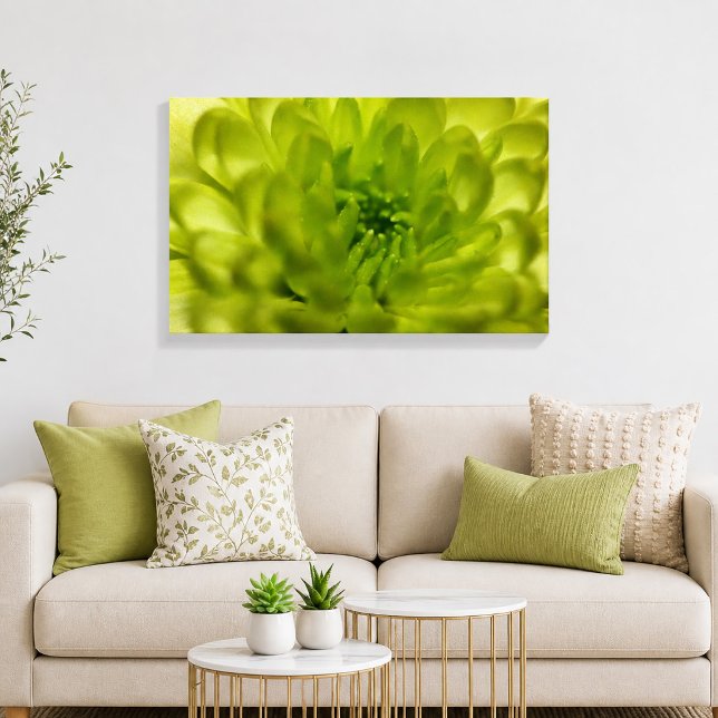 Chartreuse Green Mum Wrapped Canvas (Chartreuse Green Mum Wrapped Canvas Print)