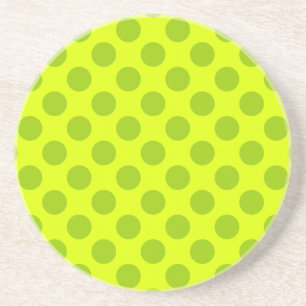 Chartreuse Green Polka Dots Coaster