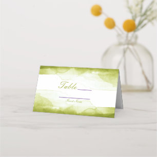 Chartreuse Green Watercolor Table Number Seating Place Card