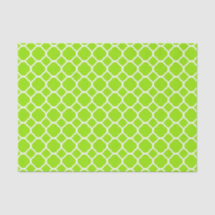 Chartreuse Green Yellow Quatrefoil Pattern Tissue Paper