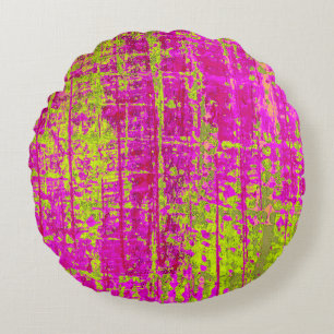 Chartreuse Kiss Round Pillow