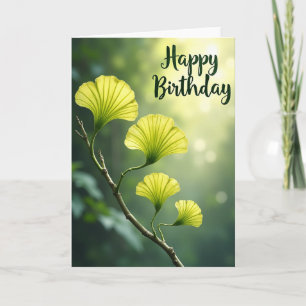 Chartreuse Leaf Birthday Card